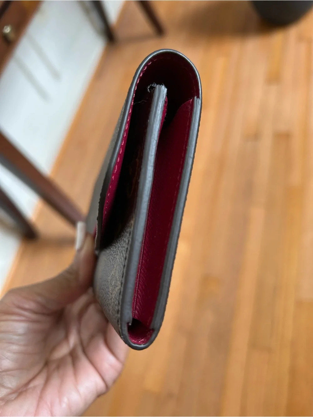 Louis Vuitton Emile Monogram Canvas Brown & Burgundy Continental Wallet
